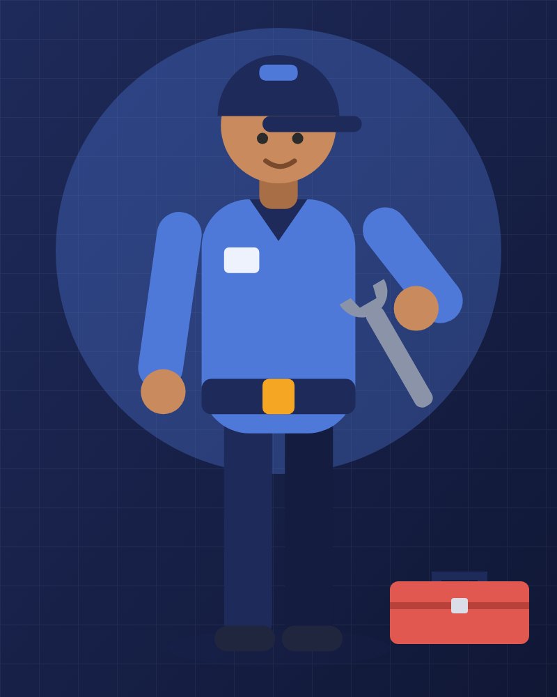 TASLEEH technician in uniform